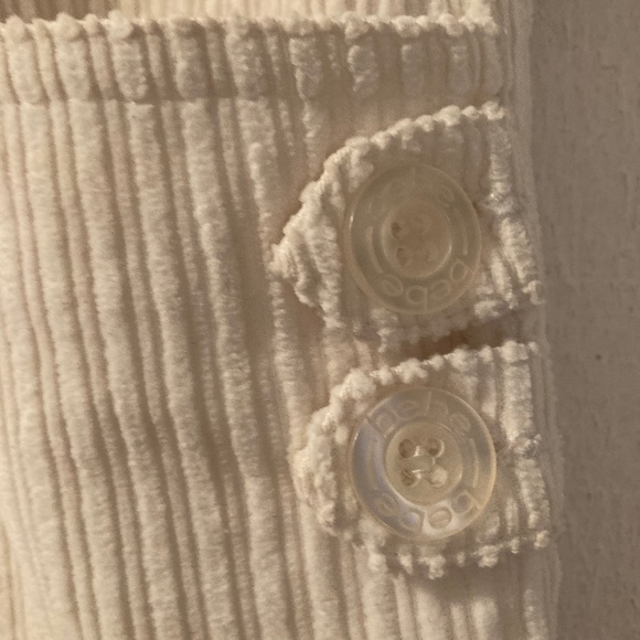 Bebe Corduroy Pants Off White Size 0 NWOT - Picture 2 of 16